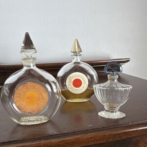 3 Vintage Guerlain Shalimar Eau de Champs Cologne Bottle Made In France Lot